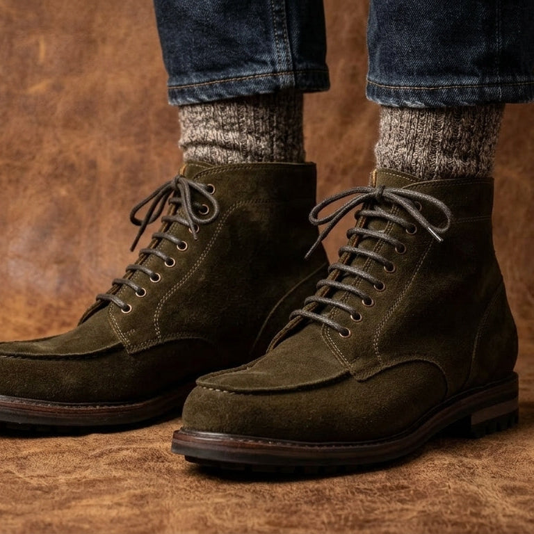 The Pike Khaki Suede Derby Boot Goodyear Welted