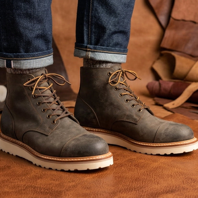 Men’s Waxed Suede Cap-Toe Field Boot – Goodyear Welted