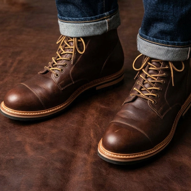 The Sterling Heritage Cap-Toe Boot - Cognac Leather - GoodYear Welted