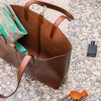 Premium Export Quality Large Leather Tote Bag for Women | Spacious Shoulder Handbag