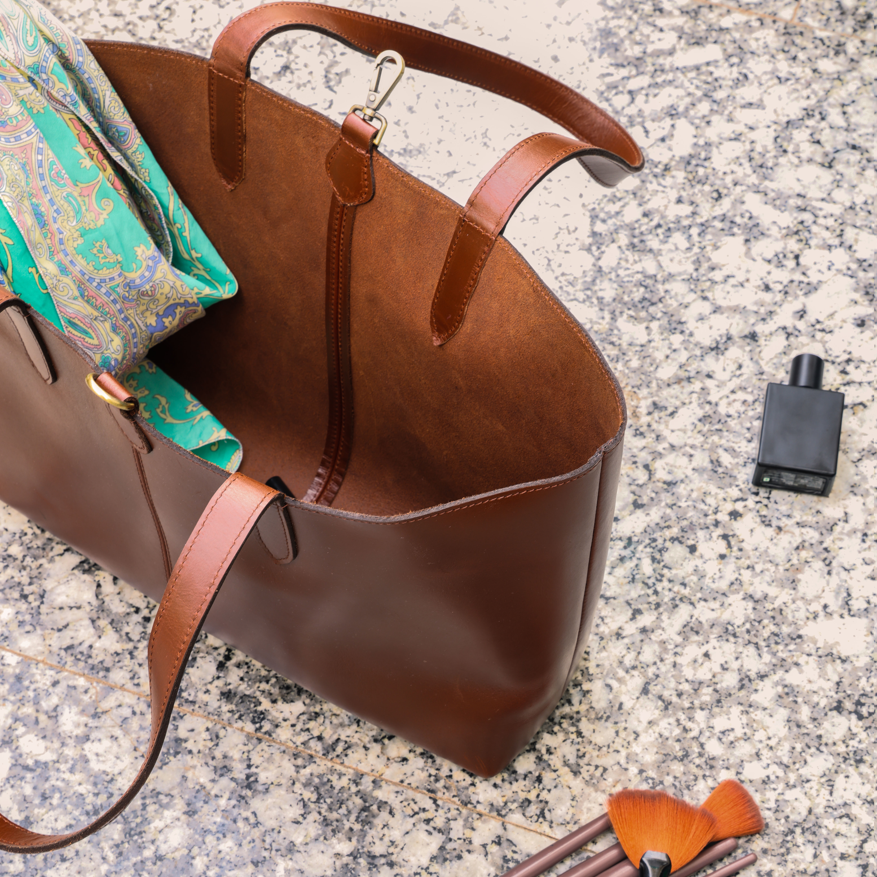 Premium Export Quality Large Leather Tote Bag for Women | Spacious Shoulder Handbag