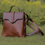 Premium Leather Mini Backpack for Women with Flap Closure