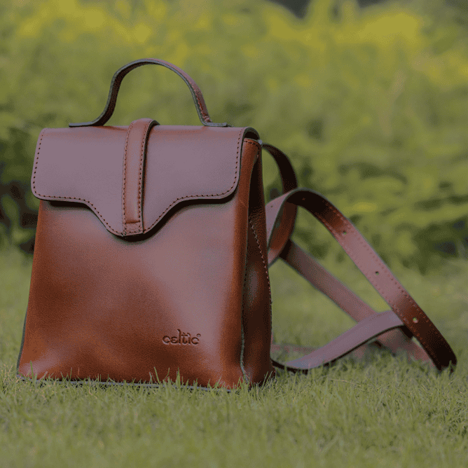Premium Leather Mini Backpack for Women with Flap Closure