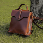 Premium Leather Mini Backpack for Women with Flap Closure