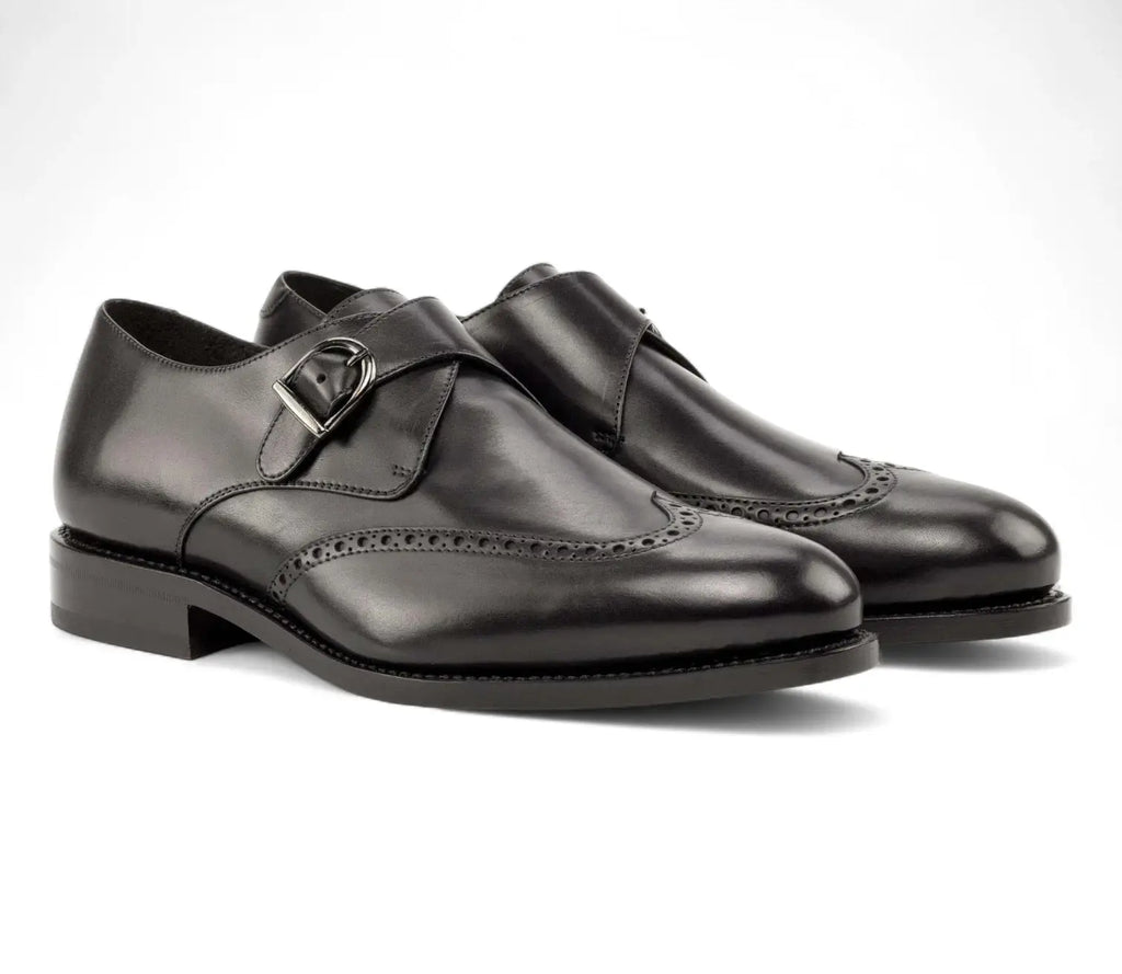Black Single Monk GoodYear Welted