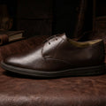 Men's Genuine Leather Blucher Shoes with TPR Comfort Sole