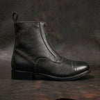 Long Zipper Closure Retro Style Women's Fashion Elegant wear Boots in Genuine Leather