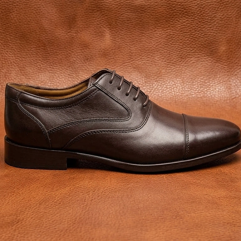 Men's Genuine Leather Milano Cap Toe Formal Shoes Hand Crafted to perfection by renowned Artisans. Lace Ups