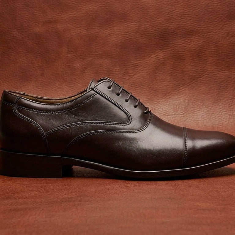 Men's Genuine Leather Milano Cap Toe Formal Shoes Hand Crafted to perfection by renowned Artisans. Lace Ups