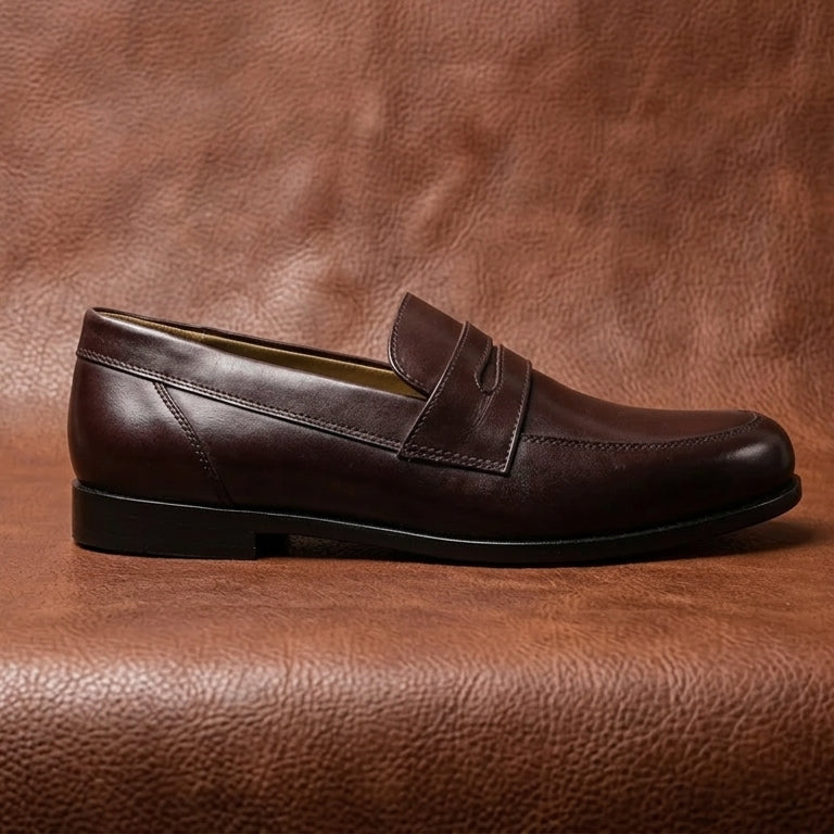 Penny Lasted Leather Slip-On Loafers