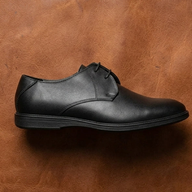 Leather Blucher Shoes – Open-Lace Derby Design with Cushioned TPR Comfort Sole & Breathable Leather Lining