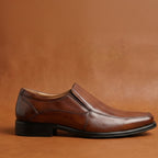 New Gallus Leather Tan Penny Loafers for Men | Stylish Slip-On Formal & Semi-Formal Shoes with Comfort Insole