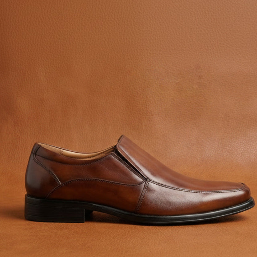 New Gallus Leather Tan Penny Loafers for Men | Stylish Slip-On Formal & Semi-Formal Shoes with Comfort Insole