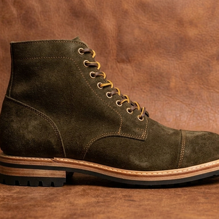 Suede Cap-Toe Service Boot - GoodYear Welted