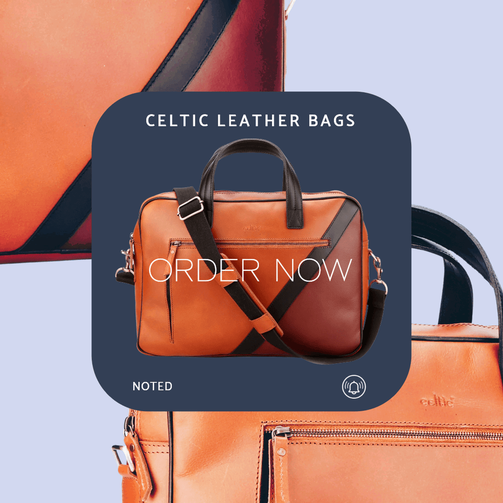 Premium Two-Tone Leather Office & Laptop Bag with Detachable Shoulder Strap
