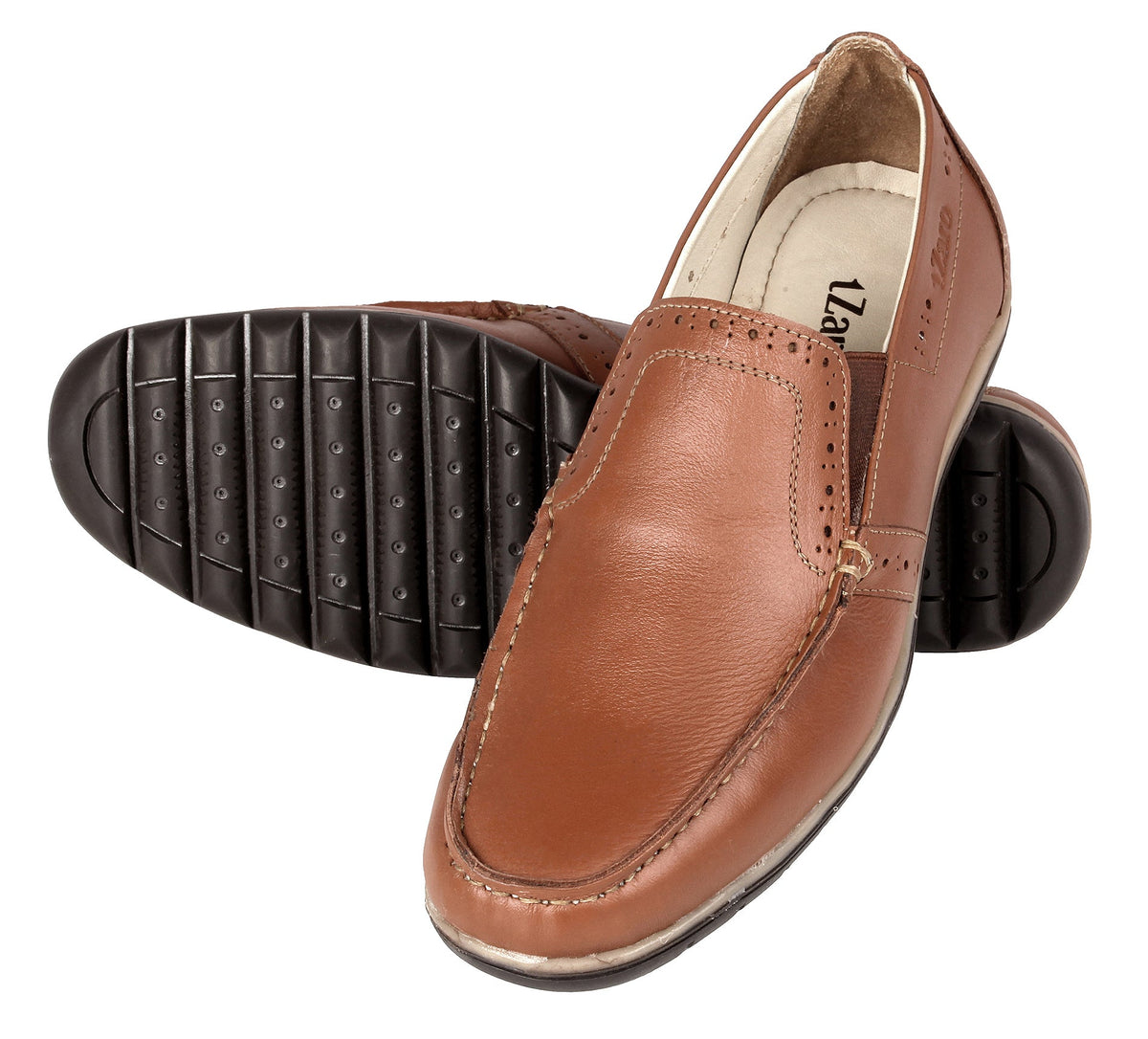Mens Brown Leather Casual Loafers