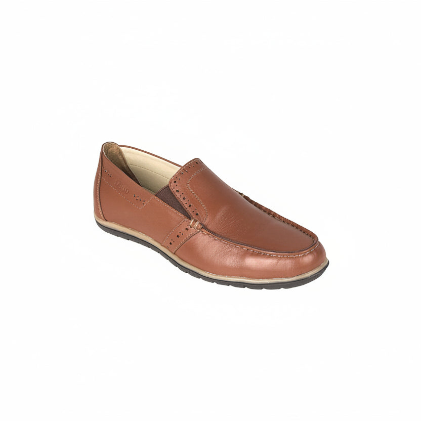 Mens Brown Leather Casual Loafers