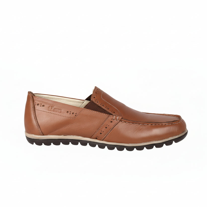 Mens Brown Leather Casual Loafers