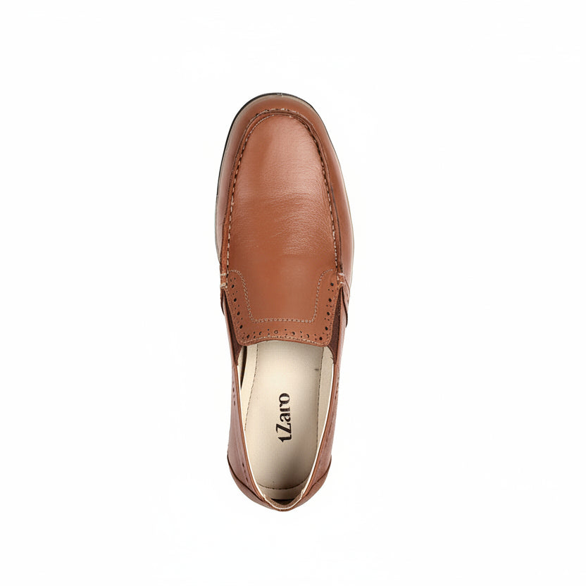 Mens Brown Leather Casual Loafers