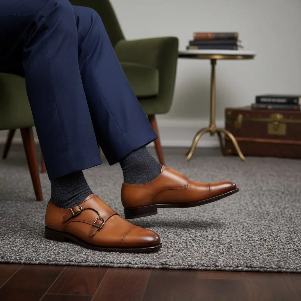Tan Double Monk GoodYear Welted