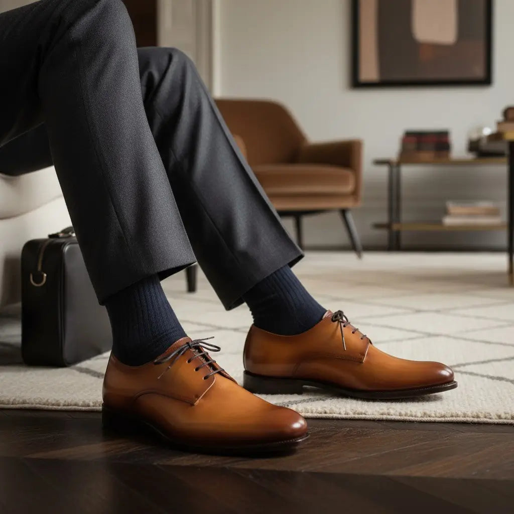 Tan Plain Derby GoodYear Welted