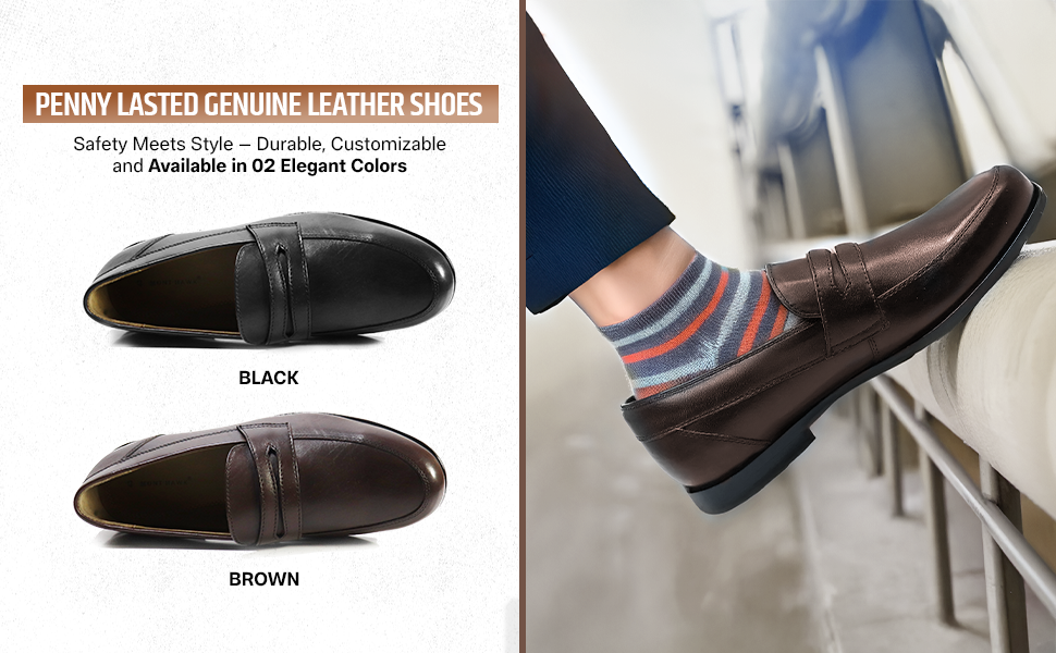 Penny Lasted Leather Slip-On Loafers