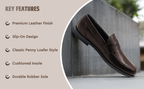 Penny Lasted Leather Slip-On Loafers