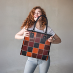 Premium Patchwork Leather Tote Bag for Women  Multi-Tone Handcrafted Carryall