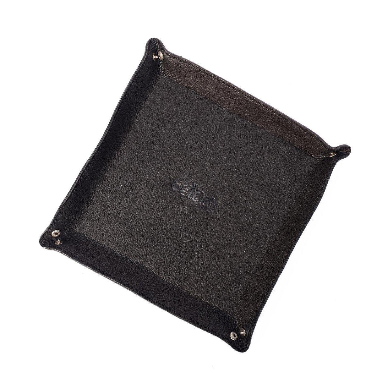 Celtic Black Color Pure Leather Tray For Office Use