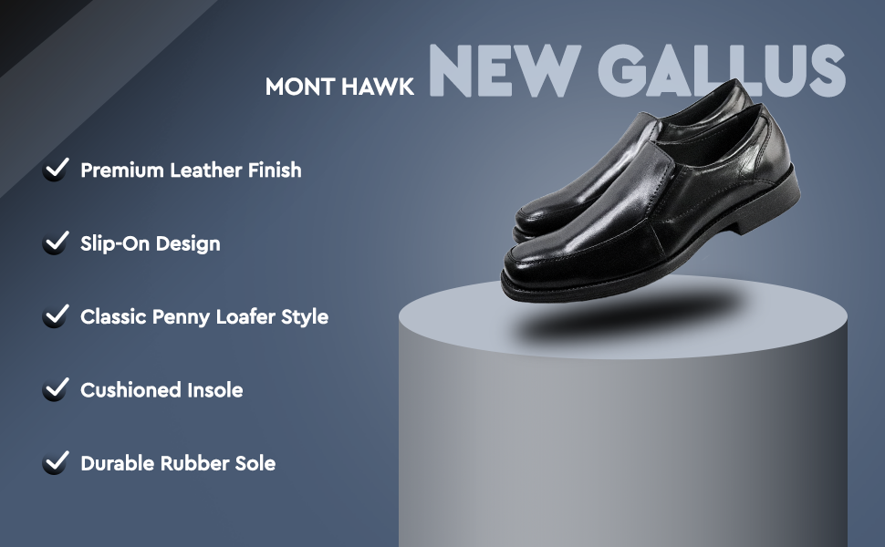 New Gallus Leather Tan Penny Loafers for Men | Stylish Slip-On Formal & Semi-Formal Shoes with Comfort Insole