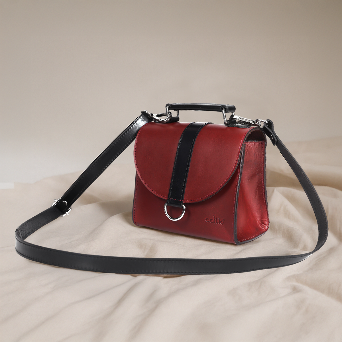 Premium Export Leather Mini Handbag for Women | Top Handle & Detachable Sling