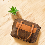 Premium Croc-Embossed Leather Tote Bag with Zip Compartments & Long Shoulder Straps