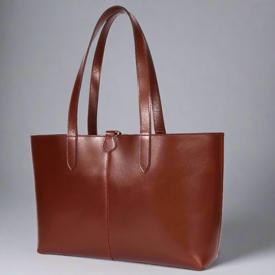 Premium Export Quality Large Leather Tote Bag for Women | Spacious Shoulder Handbag