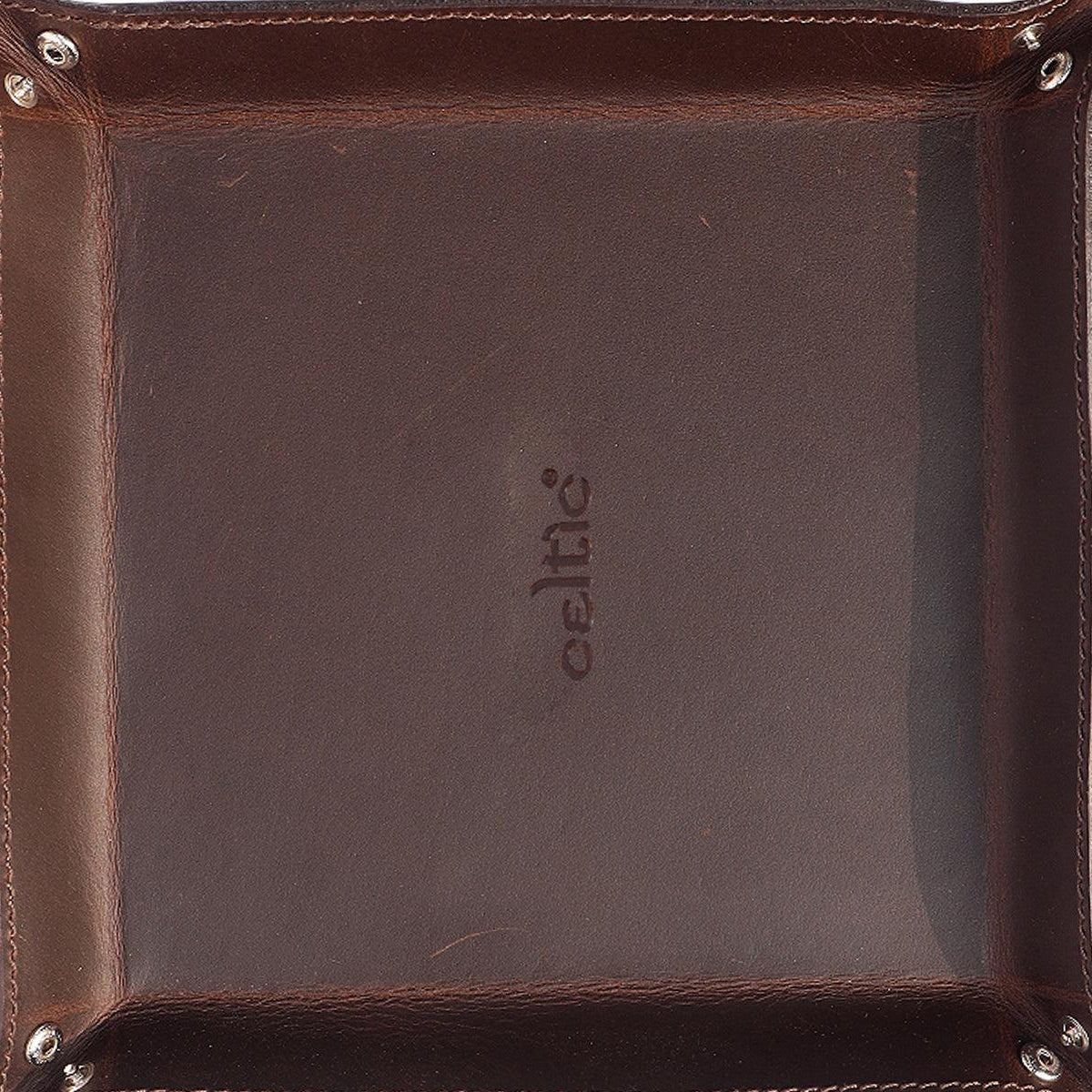 Celtic Dark Brown Color Pure Leather Tray For Office Use