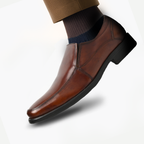 New Gallus Leather Tan Penny Loafers for Men | Stylish Slip-On Formal & Semi-Formal Shoes with Comfort Insole