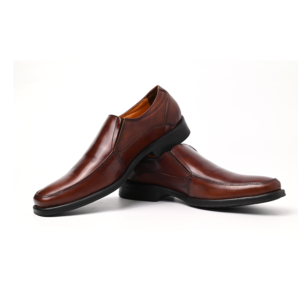 New Gallus Leather Tan Penny Loafers for Men | Stylish Slip-On Formal & Semi-Formal Shoes with Comfort Insole