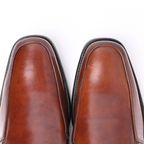 New Gallus Leather Tan Penny Loafers for Men | Stylish Slip-On Formal & Semi-Formal Shoes with Comfort Insole